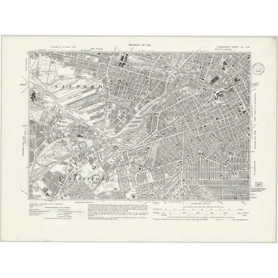 1931 Map of Lancashire CIV.SW, 1936 Print
