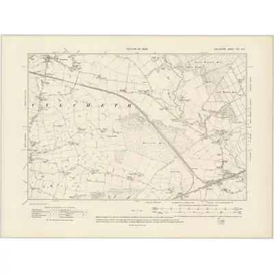 1905 Map of Lancashire CIX.NE, 1908 Print