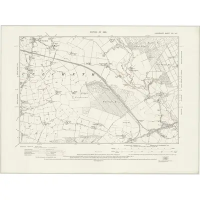 1926 Map of Lancashire CIX.NE, 1929 Print