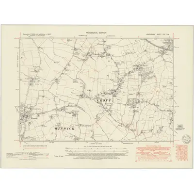 1947 Map of Lancashire CIX.NW, 1951 Print