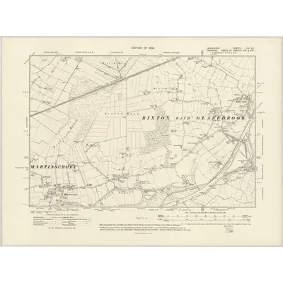 1905 Map of Lancashire CIX.SE, 1908 Print