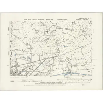 1891 Map of Lancashire CIX.SW, 1894 Print