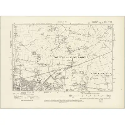 1905 Map of Lancashire CIX.SW, 1908 Print