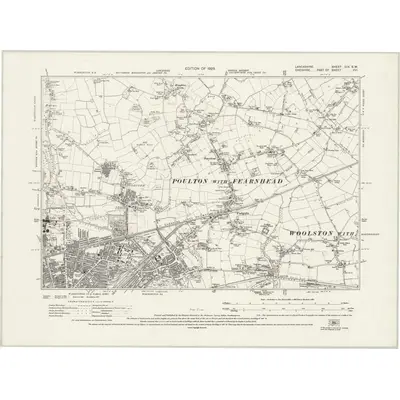 1926 Map of Lancashire CIX.SW, 1929 Print