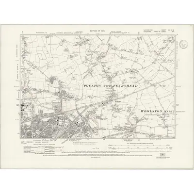 1926 Map of Lancashire CIX.SW, 1936 Print