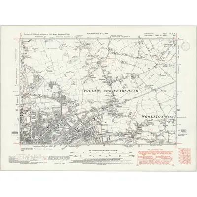 1938 Map of Lancashire CIX.SW, 1947 Print