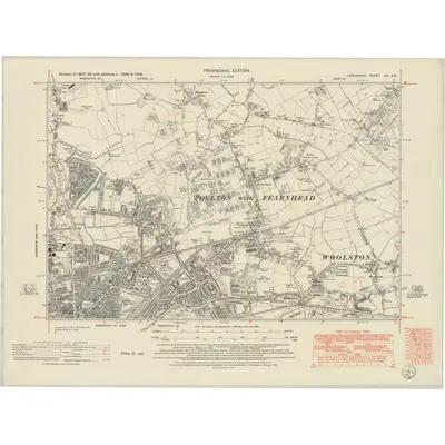 1948 Map of Lancashire CIX.SW, 1951 Print