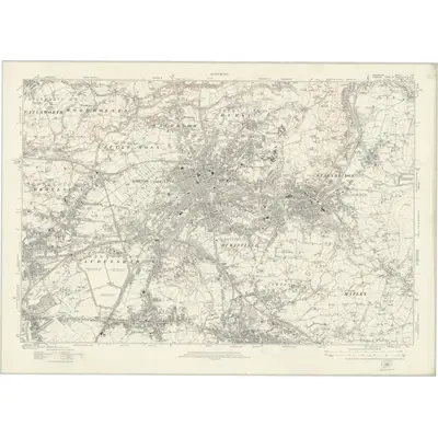 1916 Map of Lancashire CV, 1923 Print