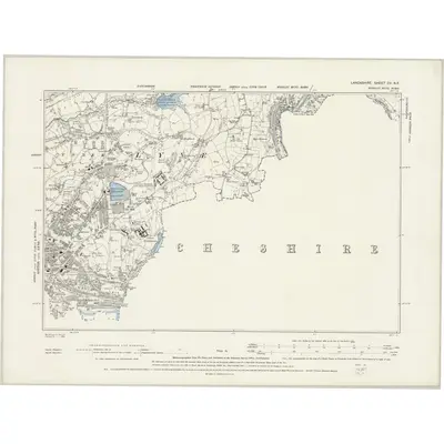 1891 Map of Lancashire CV.NE, 1894 Print