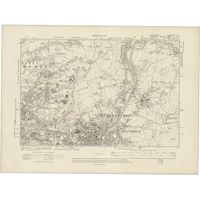 1906 Map of Lancashire CV.NE, 1911 Print