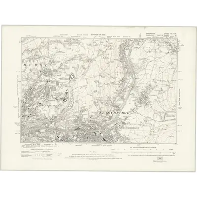 1916 Map of Lancashire CV.NE, 1922 Print