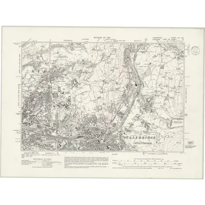 1932 Map of Lancashire CV.NE, 1937 Print