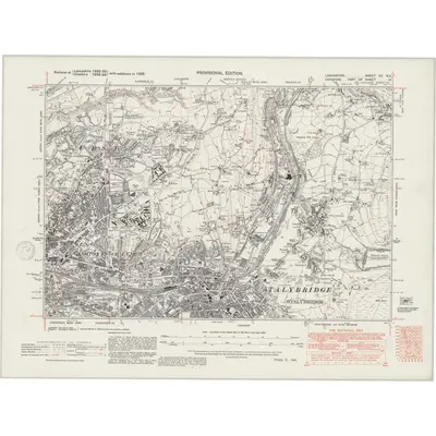 1938 Map of Lancashire CV.NE, 1947 Print
