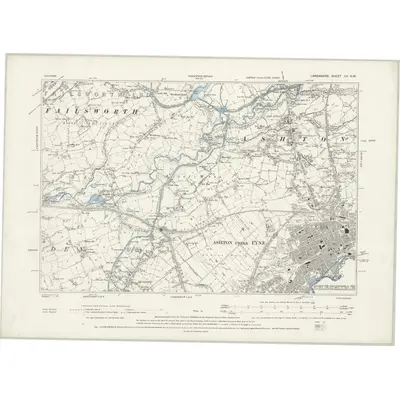 1891 Map of Lancashire CV.NW, 1895 Print