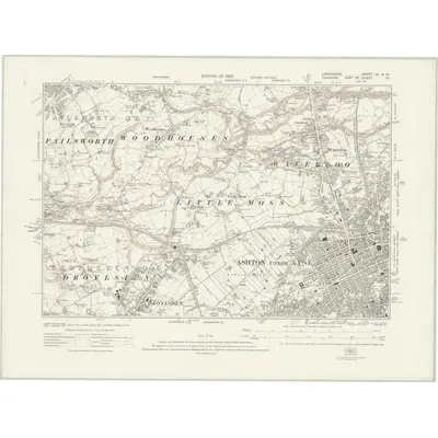 1916 Map of Lancashire CV.NW, 1922 Print