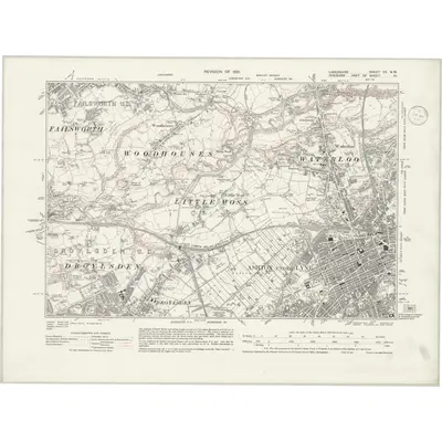 1931 Map of Lancashire CV.NW, 1938 Print