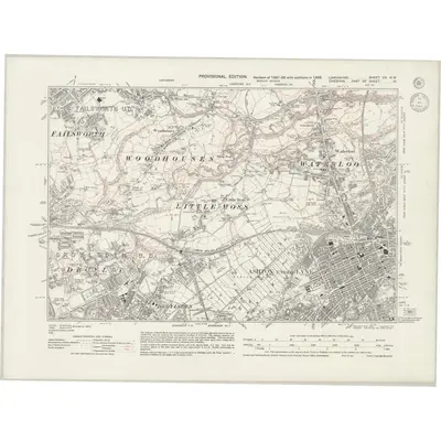 1938 Map of Lancashire CV.NW, 1943 Print