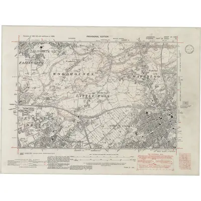 1938 Map of Lancashire CV.NW, 1946 Print