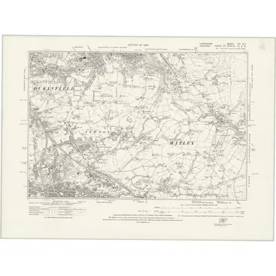 1917 Map of Lancashire CV.SE, 1922 Print