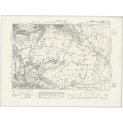 1933 Map of Lancashire CV.SE, 1936 Print