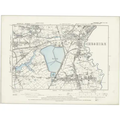1891 Map of Lancashire CV.SW, 1894 Print