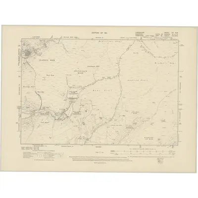 1906 Map of Lancashire CVa.NW, 1911 Print