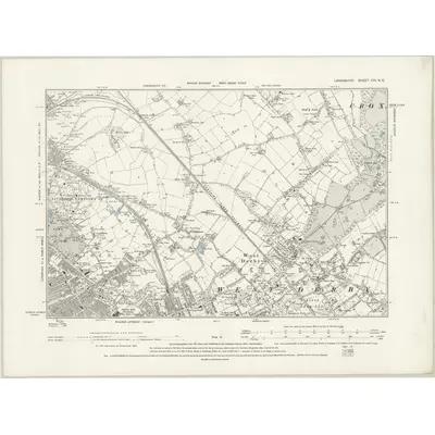 1890 Map of Lancashire CVI.NE, 1894 Print
