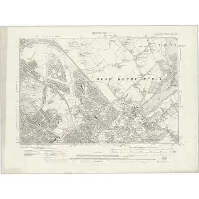 1925 Map of Lancashire CVI.NE, 1928 Print