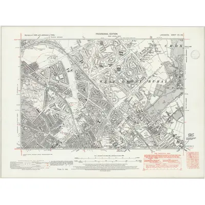 1938 Map of Lancashire CVI.NE, 1947 Print