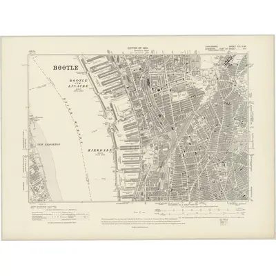 1906 Map of Lancashire CVI.NW, 1910 Print