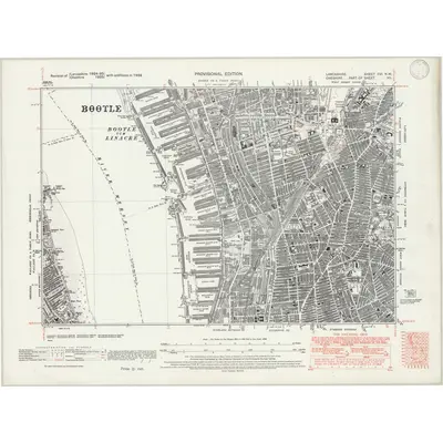 1938 Map of Lancashire CVI.NW, 1946 Print