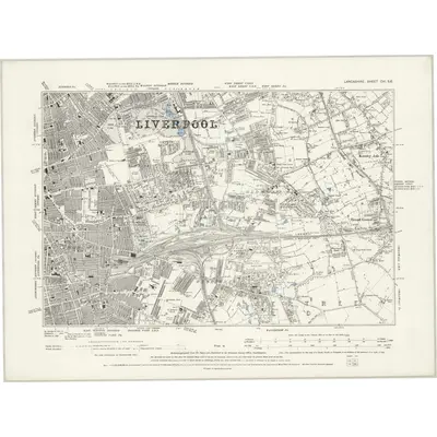 1889 Map of Lancashire CVI.SE, 1894 Print
