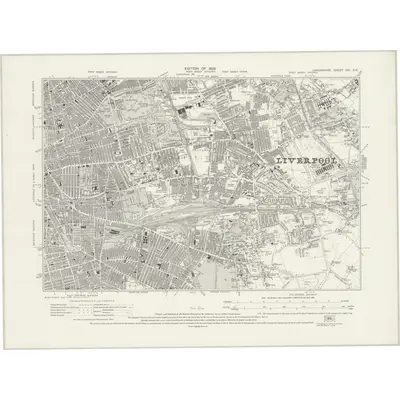 1925 Map of Lancashire CVI.SE, 1928 Print
