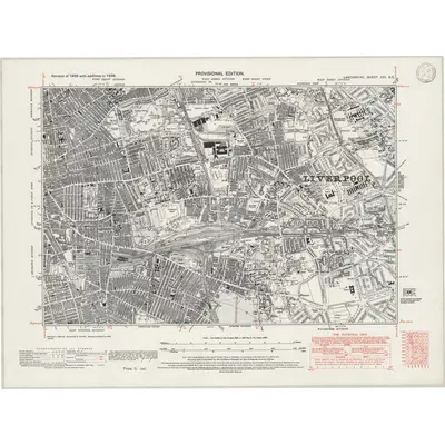 1938 Map of Lancashire CVI.SE, 1946 Print