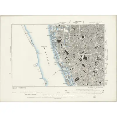 1890 Map of Lancashire CVI.SW, 1894 Print