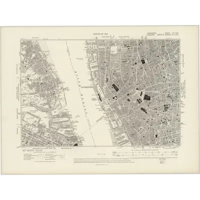 1906 Map of Lancashire CVI.SW, 1910 Print
