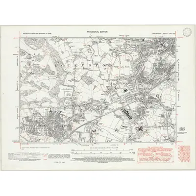 1938 Map of Lancashire CVII.NE, 1946 Print