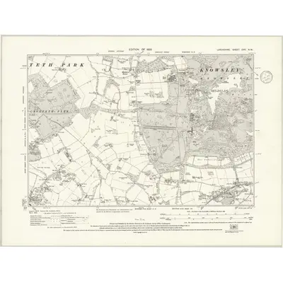 1925 Map of Lancashire CVII.NW, 1936 Print