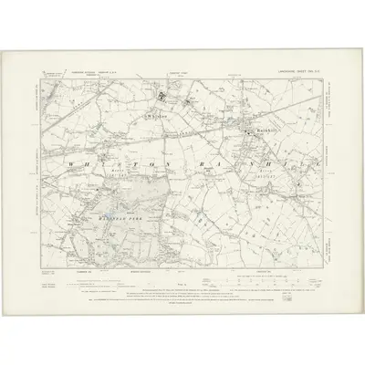 1891 Map of Lancashire CVII.SE, 1894 Print