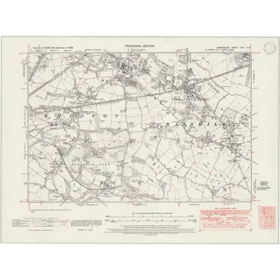 1938 Map of Lancashire CVII.SE, 1946 Print