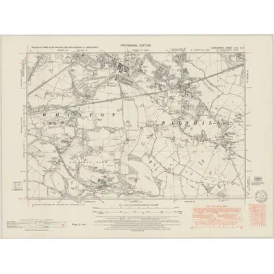 1947 Map of Lancashire CVII.SE, 1951 Print