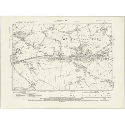 1925 Map of Lancashire CVII.SW, 1928 Print