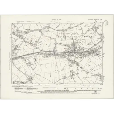 1925 Map of Lancashire CVII.SW, 1933 Print