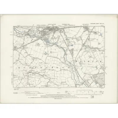 1891 Map of Lancashire CVIII.NE, 1894 Print