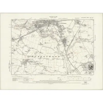 1926 Map of Lancashire CVIII.NE, 1929 Print