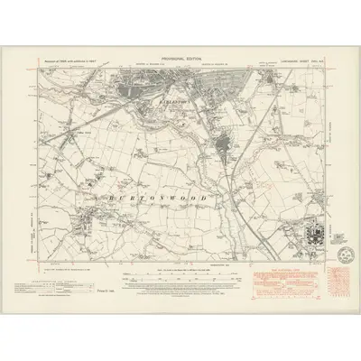 1947 Map of Lancashire CVIII.NE, 1951 Print