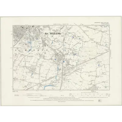 1891 Map of Lancashire CVIII.NW, 1894 Print