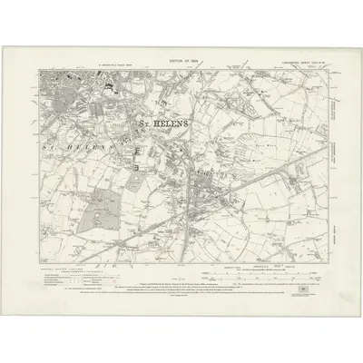 1925 Map of Lancashire CVIII.NW, 1929 Print