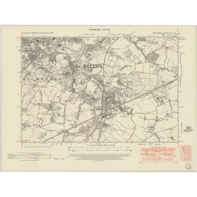 1947 Map of Lancashire CVIII.NW, 1951 Print