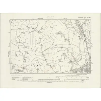 1926 Map of Lancashire CVIII.SE, 1929 Print
